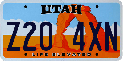 UT license plate Z204XN