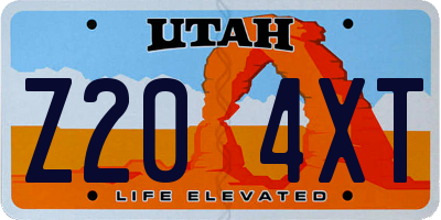 UT license plate Z204XT