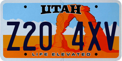 UT license plate Z204XV