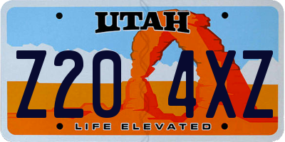 UT license plate Z204XZ