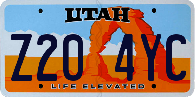 UT license plate Z204YC