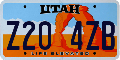 UT license plate Z204ZB