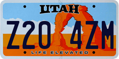 UT license plate Z204ZM