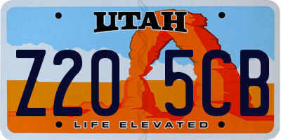 UT license plate Z205CB