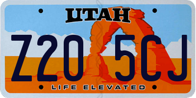 UT license plate Z205CJ