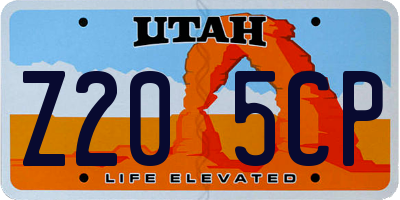 UT license plate Z205CP