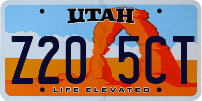 UT license plate Z205CT