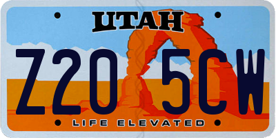 UT license plate Z205CW
