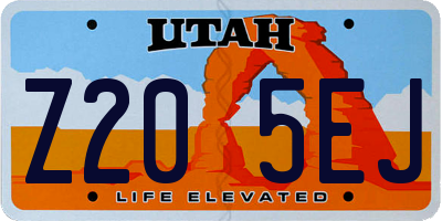 UT license plate Z205EJ