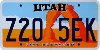UT license plate Z205EK