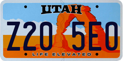 UT license plate Z205EO