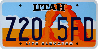UT license plate Z205FD