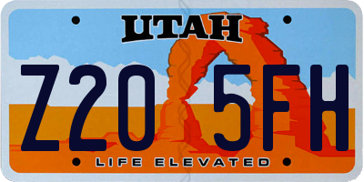 UT license plate Z205FH