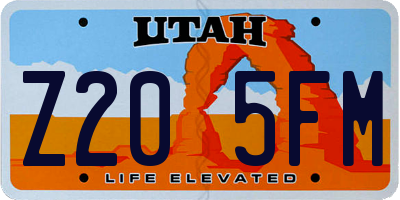 UT license plate Z205FM
