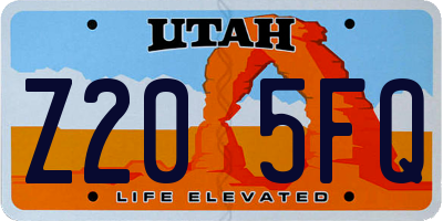 UT license plate Z205FQ