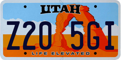 UT license plate Z205GI