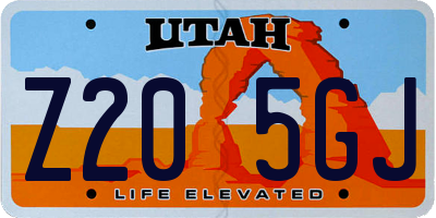 UT license plate Z205GJ