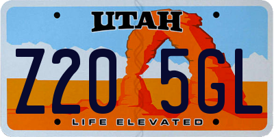 UT license plate Z205GL