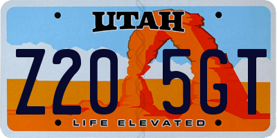 UT license plate Z205GT