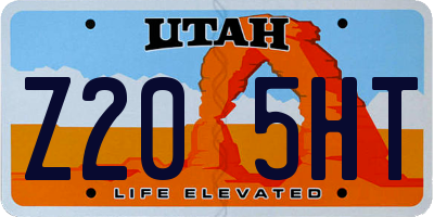 UT license plate Z205HT