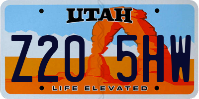 UT license plate Z205HW