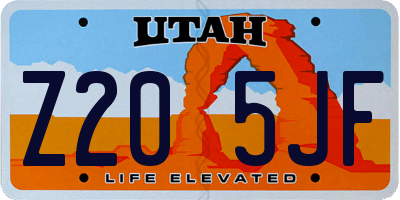 UT license plate Z205JF