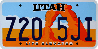 UT license plate Z205JI