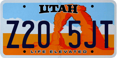 UT license plate Z205JT