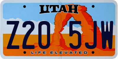 UT license plate Z205JW
