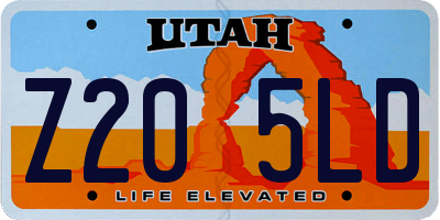 UT license plate Z205LD
