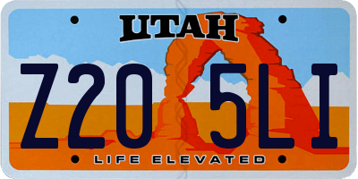 UT license plate Z205LI