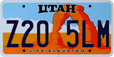 UT license plate Z205LM
