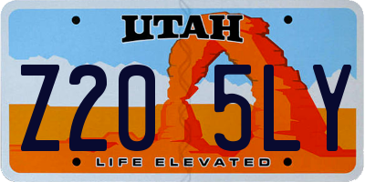 UT license plate Z205LY