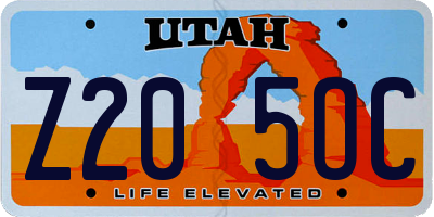 UT license plate Z205OC