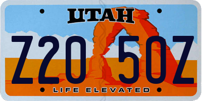 UT license plate Z205OZ