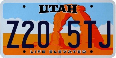 UT license plate Z205TJ