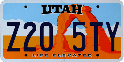 UT license plate Z205TY