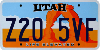 UT license plate Z205VF