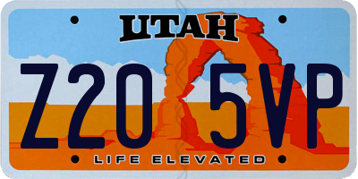 UT license plate Z205VP