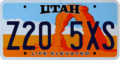 UT license plate Z205XS