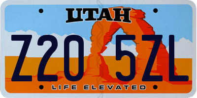 UT license plate Z205ZL