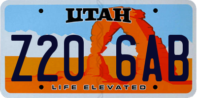UT license plate Z206AB