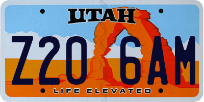UT license plate Z206AM