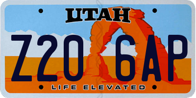 UT license plate Z206AP
