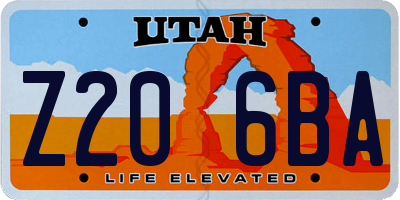 UT license plate Z206BA