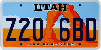 UT license plate Z206BD