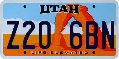 UT license plate Z206BN