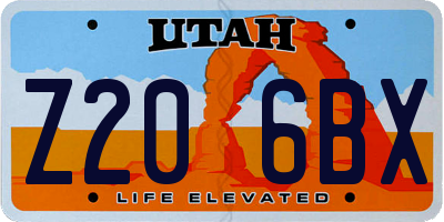 UT license plate Z206BX