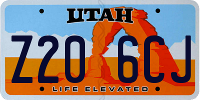 UT license plate Z206CJ