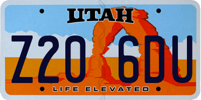 UT license plate Z206DU